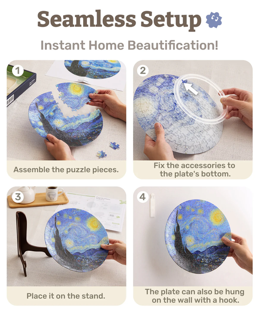 3D Puzzle Plate: Irises 124pc