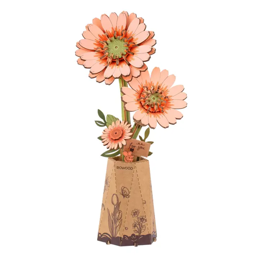 Wooden Flower: Orange Gerbera Daisy