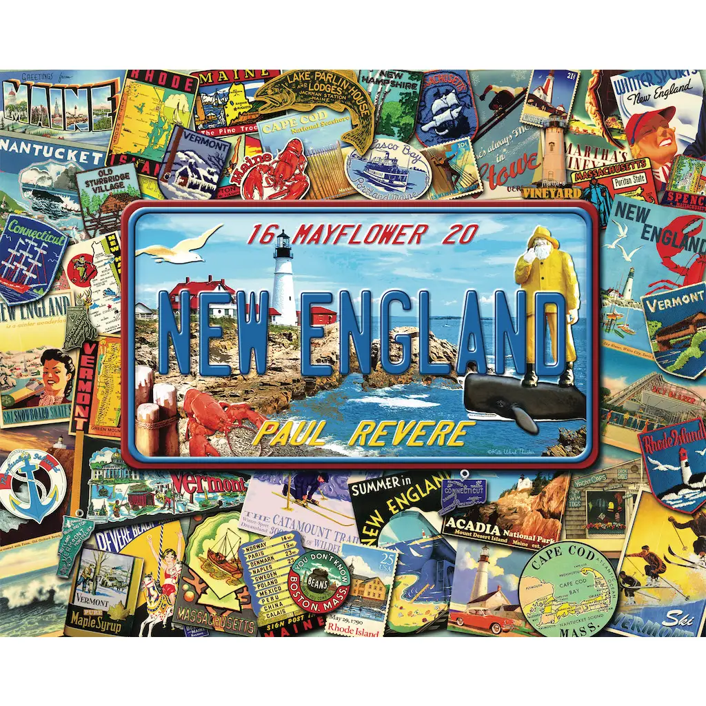 New England 1000 Piece Puzzle By Kate Ward Thacker 1000pc