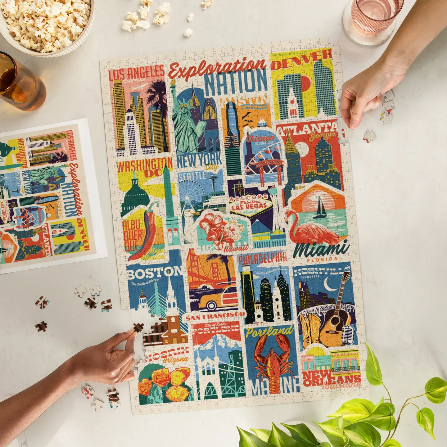 Woodblock Cities Collage 1000pc