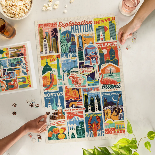Woodblock Cities Collage 1000pc