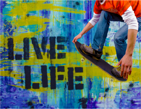 Live Life Skateboarder 65pc