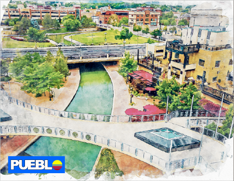 Pueblo Riverwalk Watercolor 67pc