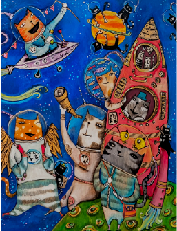 Space Cats by Michelle Lopez