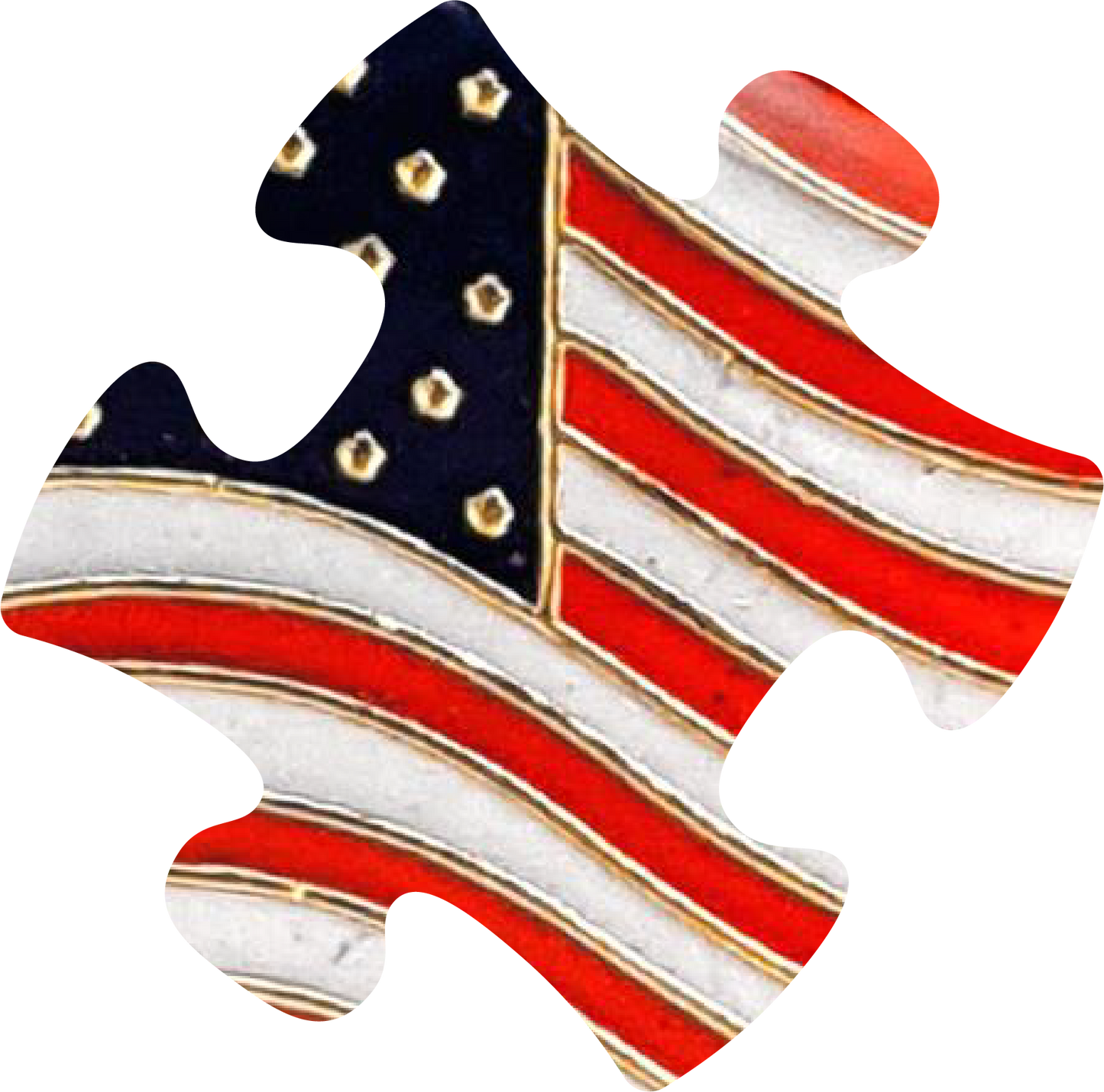 USA Flag Jigsaw Piece Lapel Pin