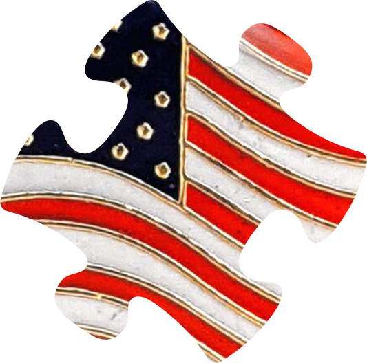 USA Flag Jigsaw Piece Lapel Pin