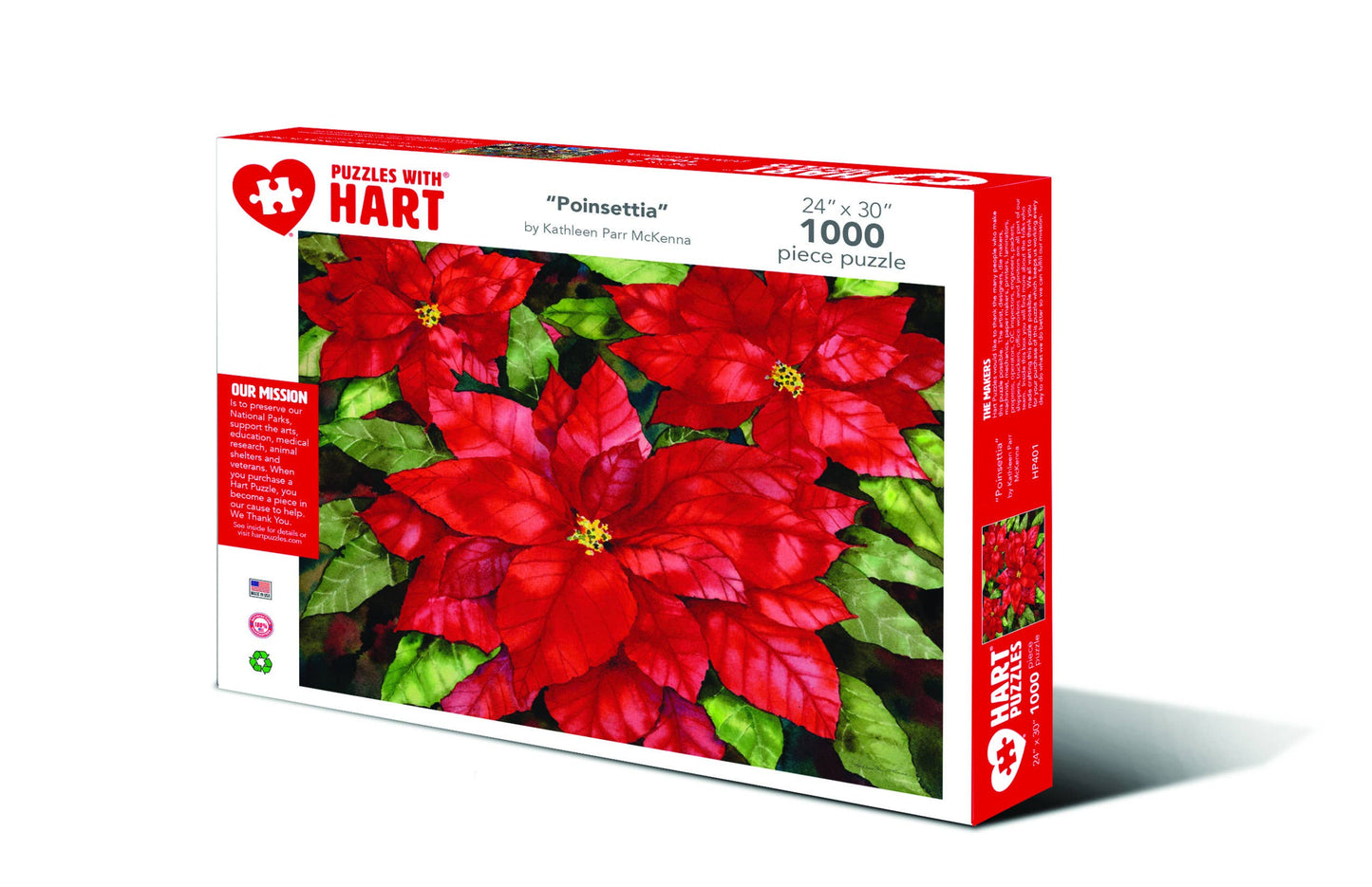 Poinsettia by Kathleen Parr Mckenna 1000pc