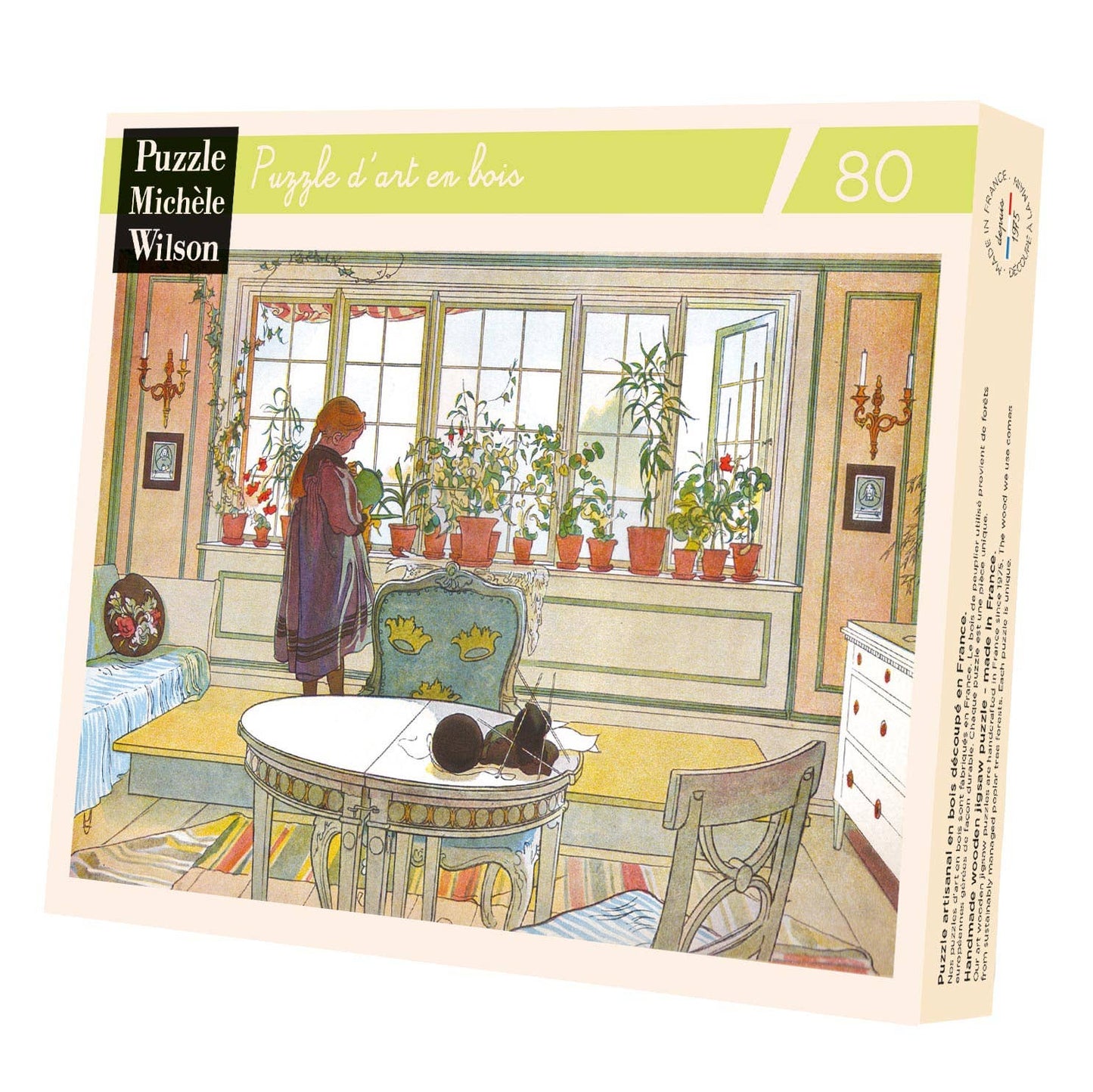 FLOWERS ON THE WINDOW Wooden Art Puzzle 80pc