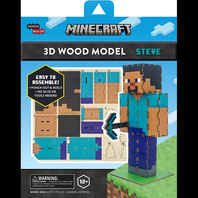 Minecraft: Steve 3D Wood Model Kit