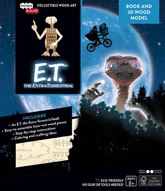 E.T. the Extra-Terrestrial Book and 3D Wood Model