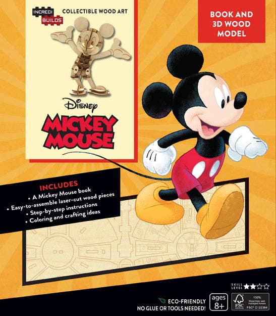 Disney: Mickey Mouse Book and 3D Wood Model